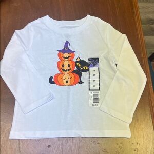 Halloween Pumpkin Cat Long Sleeve Shirt child 2T new